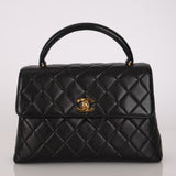 Rare Chanel 1996 Lambskin Top Handle Small Kelly Bag 24K GP