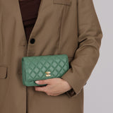Chanel 2023 Seafoam Lambskin Pearl Crush Wallet on Chain