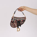 Dior 2019 Multicolor Beaded Mini Saddle Bag