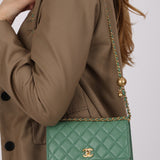 Chanel 2023 Seafoam Lambskin Pearl Crush Wallet on Chain