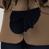 Dior 2020 Deep Navy Velvet Crystal Embellished Mini Saddle