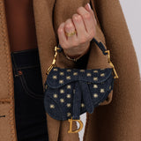 Dior 2022 Denim Micro Saddle Bag