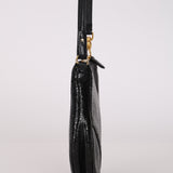 Rare Christian Dior 2001 Black Frogskin Saddle Pochette