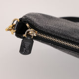 Rare Christian Dior 2001 Black Frogskin Saddle Pochette