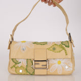 Limited Edition Fendi Leather Floral Mesh Baguette