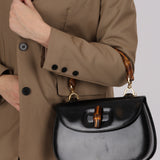 Vintage Gucci Boxcalf Bamboo 1947 Medium Top Handle