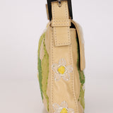 Limited Edition Fendi Leather Floral Mesh Baguette