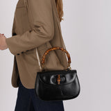 Vintage Gucci Boxcalf Bamboo 1947 Medium Top Handle
