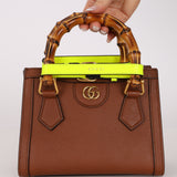 Gucci Cognac Leather Bamboo Mini Diana
