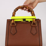 Gucci Cognac Leather Bamboo Mini Diana