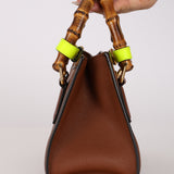 Gucci Cognac Leather Bamboo Mini Diana