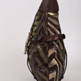 Limited Edition Gucci 85th Anniversary Multicolor Python Chevron Quilted XL Horsebit Hobo
