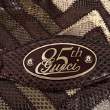 Limited Edition Gucci 85th Anniversary Multicolor Python Chevron Quilted XL Horsebit Hobo