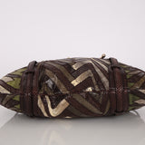Limited Edition Gucci 85th Anniversary Multicolor Python Chevron Quilted XL Horsebit Hobo