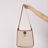 Hermès 1996 Natural Toile and Gold Barenia Vespa PM GHW