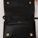 Hermès 1986 Noir Box Annie Shoulder Bag GHW