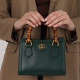 Gucci 'Vintage' Green Leather Mini Diana Tote