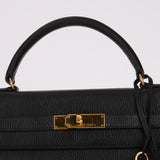 Hermès 1996 Noir Ardennes Kelly Retourne 32 GHW
