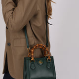 Gucci 'Vintage' Green Leather Mini Diana Tote