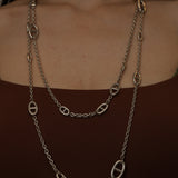 Hermès Sterling Silver Farandole Long Necklace 160