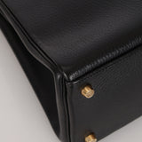 Hermès 1996 Noir Ardennes Kelly Retourne 32 GHW