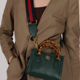 Gucci 'Vintage' Green Leather Mini Diana Tote