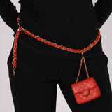 Chanel Micro Belt Bag Red Lambskin 1990s 24K GP