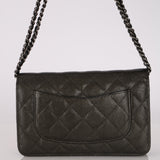 Chanel 2017 Iridescent Gray Caviar Wallet on Chain SHW