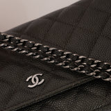 Chanel 2017 Iridescent Gray Caviar Wallet on Chain SHW