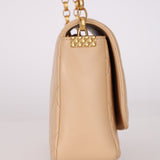 Chanel 2020 Beige CC Quilted Bijoux Coin Flap Bag