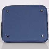Hermès 2021 Casaque Bleu Sapphire and Bleu Brighton Clemence Picotin Lock 22 PHW