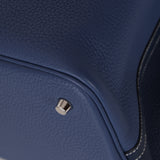 Hermès 2021 Casaque Bleu Sapphire and Bleu Brighton Clemence Picotin Lock 22 PHW
