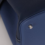 Hermès 2021 Casaque Bleu Sapphire and Bleu Brighton Clemence Picotin Lock 22 PHW