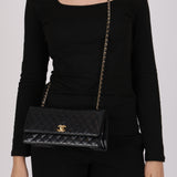 Chanel East West Single Flap Black Patent 2012 GHW