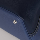Hermès 2021 Casaque Bleu Sapphire and Bleu Brighton Clemence Picotin Lock 22 PHW