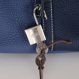Hermès 2021 Casaque Bleu Sapphire and Bleu Brighton Clemence Picotin Lock 22 PHW