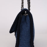 Chanel 2015 Blue Wool Medium Paris-Salzburg Edelweiss Single Flap Bag