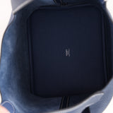 Hermès 2021 Casaque Bleu Sapphire and Bleu Brighton Clemence Picotin Lock 22 PHW