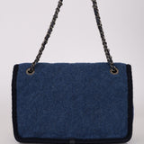 Chanel 2015 Blue Wool Medium Paris-Salzburg Edelweiss Single Flap Bag