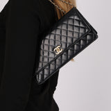 Chanel East West Single Flap Black Patent 2012 GHW