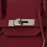 Hermès 2010 Rouge Rubis Clemence Birkin Retourne 35 PHW