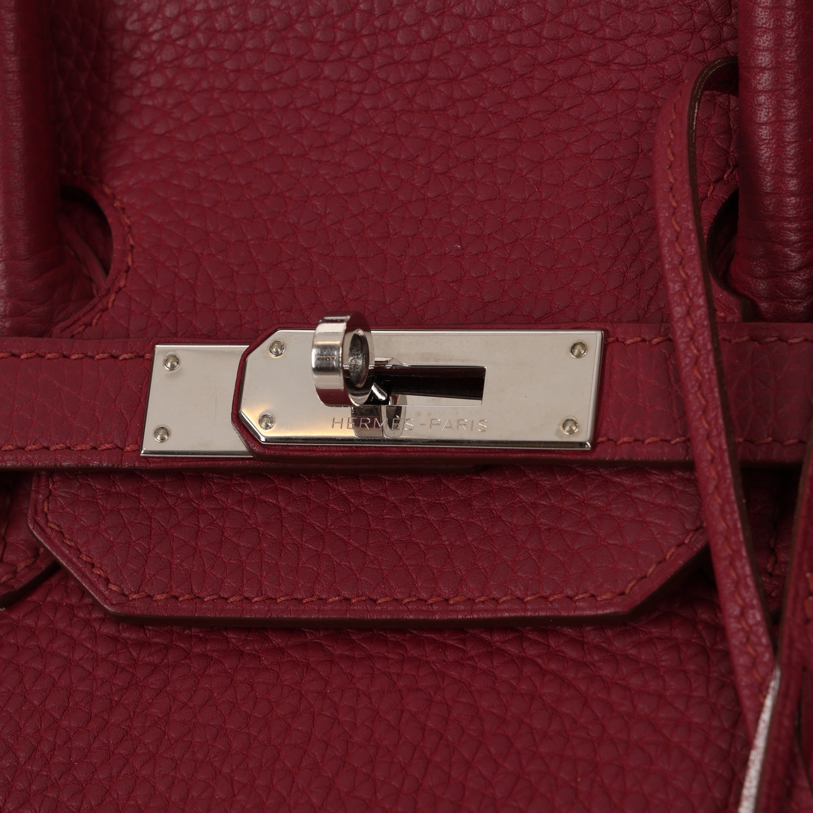 Hermès 2010 Rouge Rubis Clemence Birkin Retourne 35 PHW
