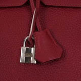 Hermès 2010 Rouge Rubis Clemence Birkin Retourne 35 PHW