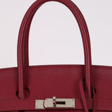 Hermès 2010 Rouge Rubis Clemence Birkin Retourne 35 PHW