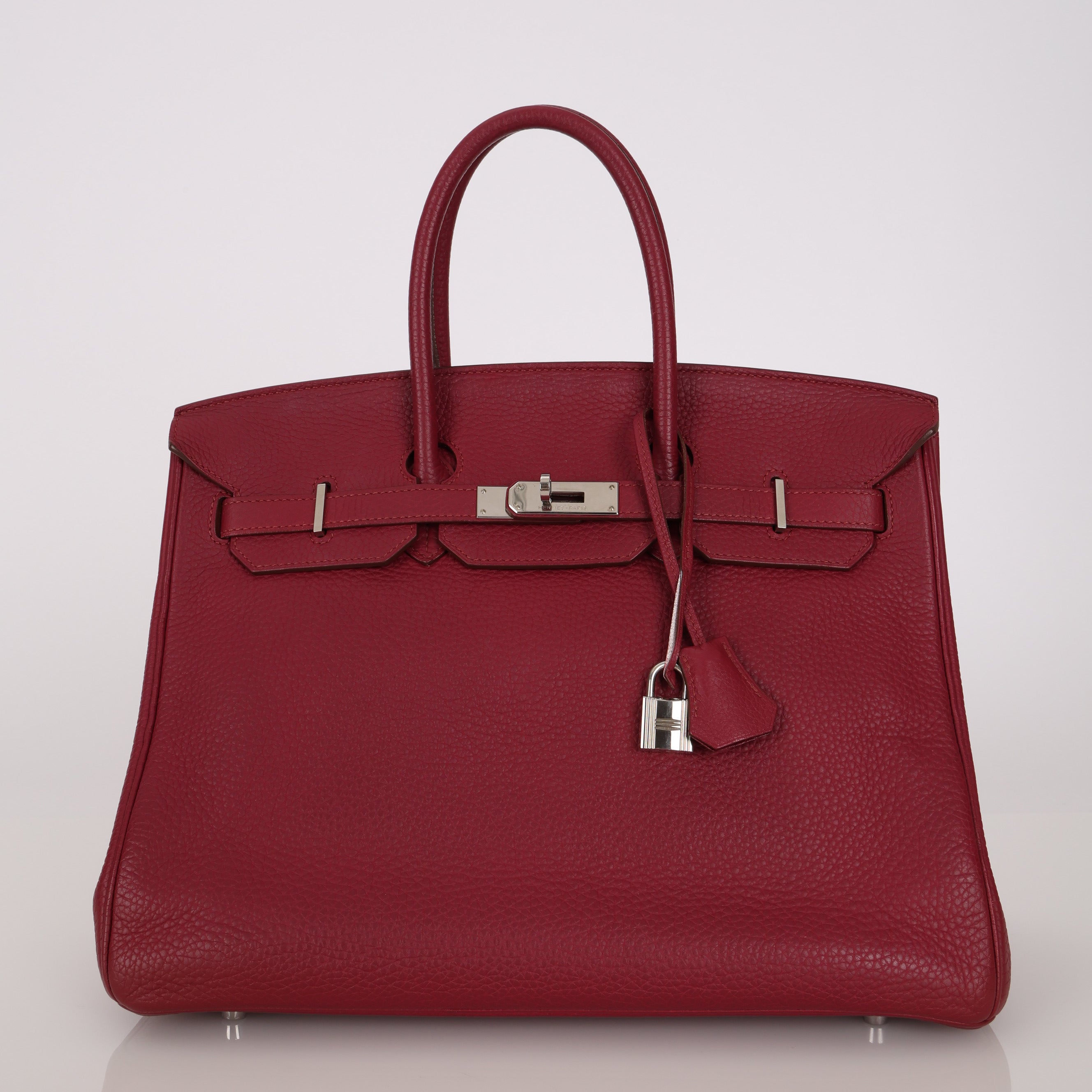 Hermès 2010 Rouge Rubis Clemence Birkin Retourne 35 PHW