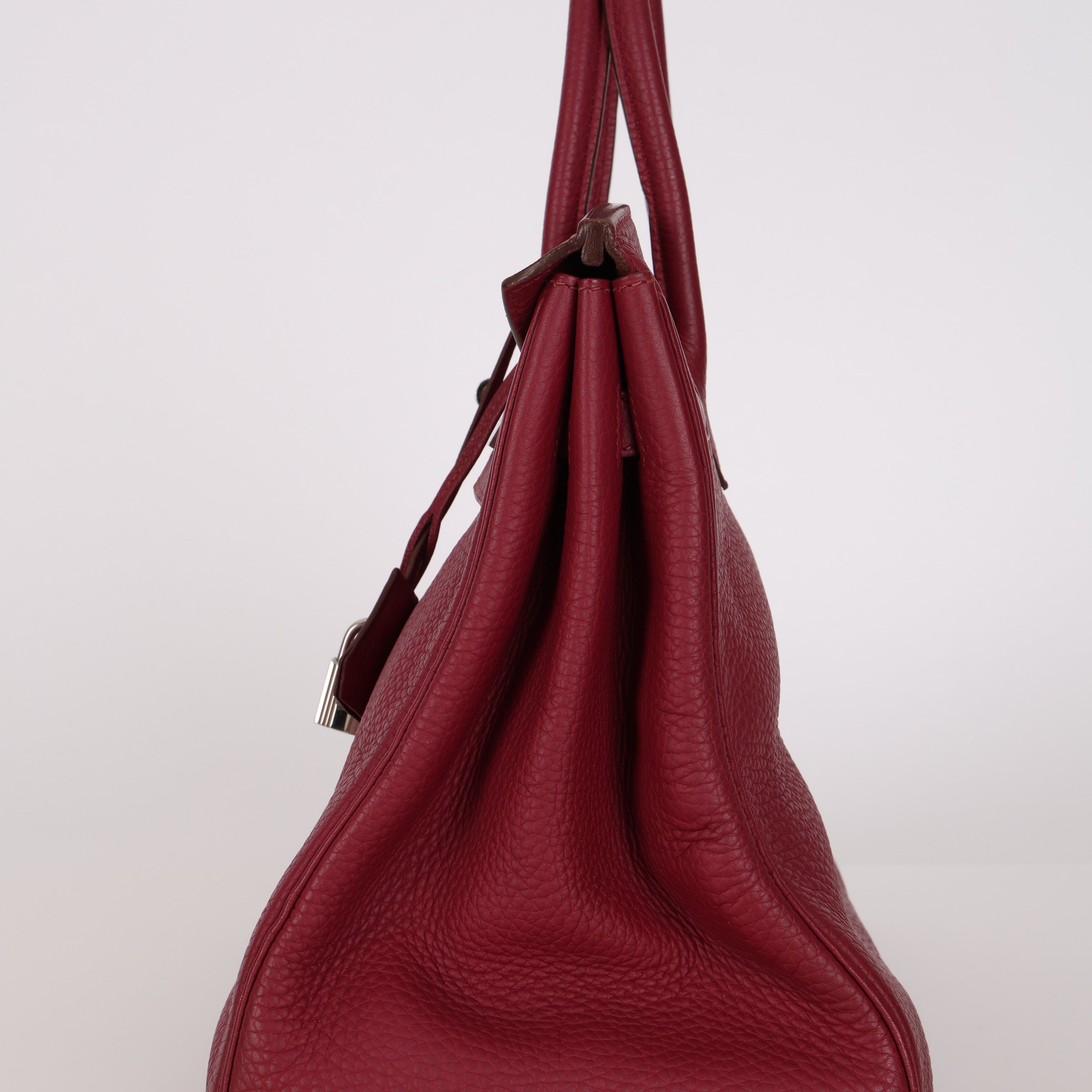 Hermès 2010 Rouge Rubis Clemence Birkin Retourne 35 PHW