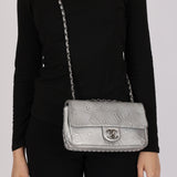 Chanel Medium Single Flap Precious Symbols Silver Embossed 2014 RHW