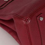 Hermès 2010 Rouge Rubis Clemence Birkin Retourne 35 PHW