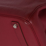 Hermès 2010 Rouge Rubis Clemence Birkin Retourne 35 PHW
