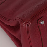 Hermès 2010 Rouge Rubis Clemence Birkin Retourne 35 PHW